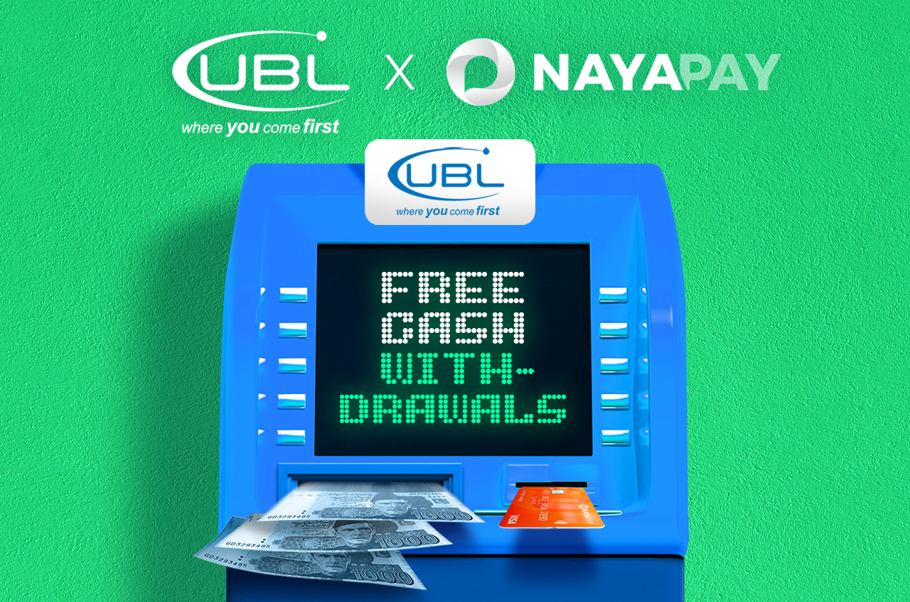 you can now enjoy 5 free cash withdrawals each month at UBL ATMs across the country